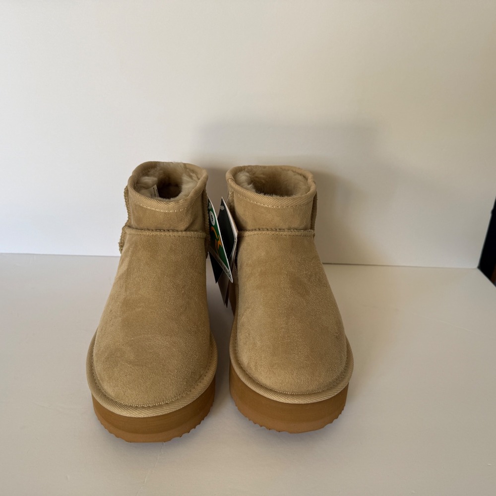 Since 74 Australian Ultra Mini Platform Boots Sheepskin Womens Size 9 Shearling - Picture 7 of 11